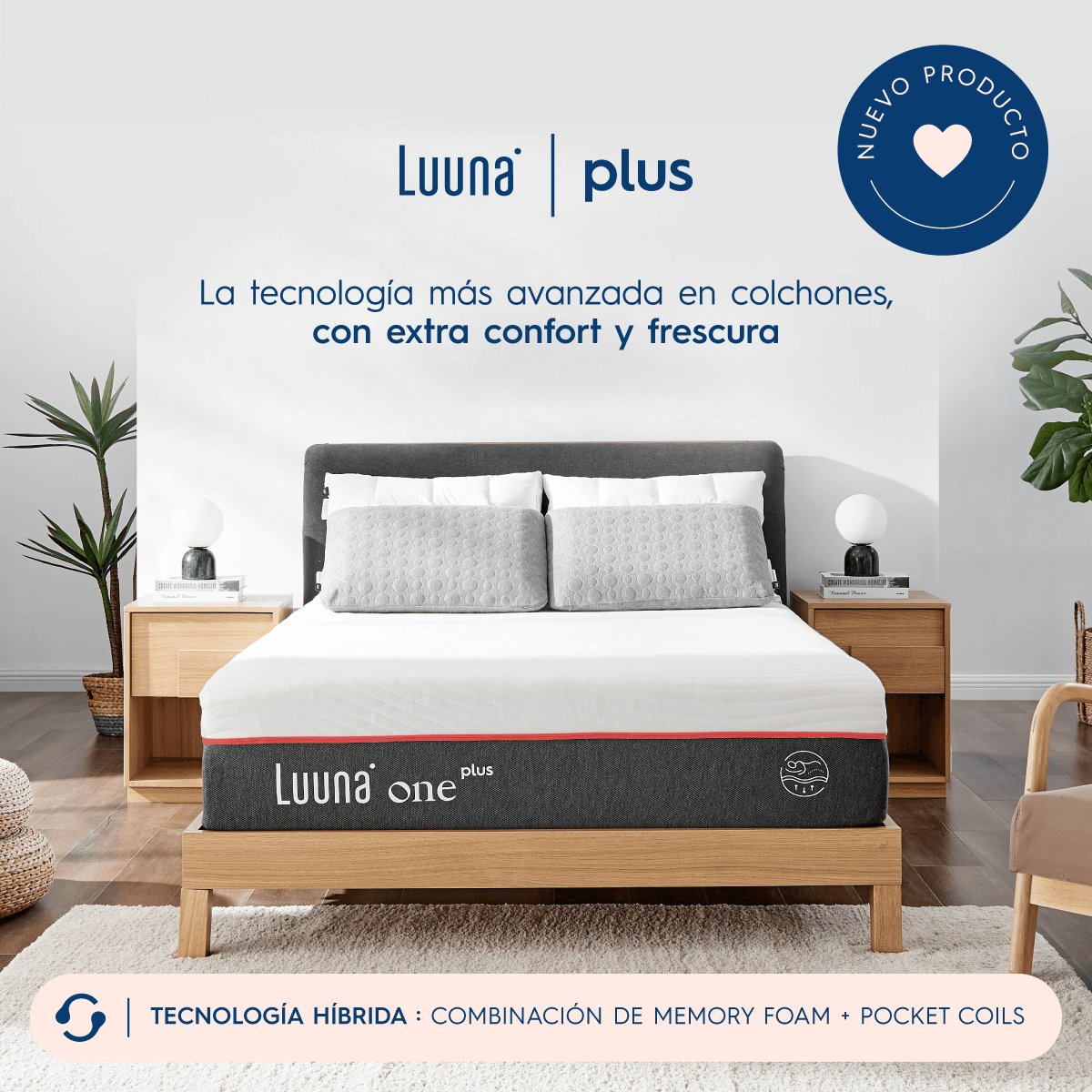 Colchón King Size One Plus Hb Luuna