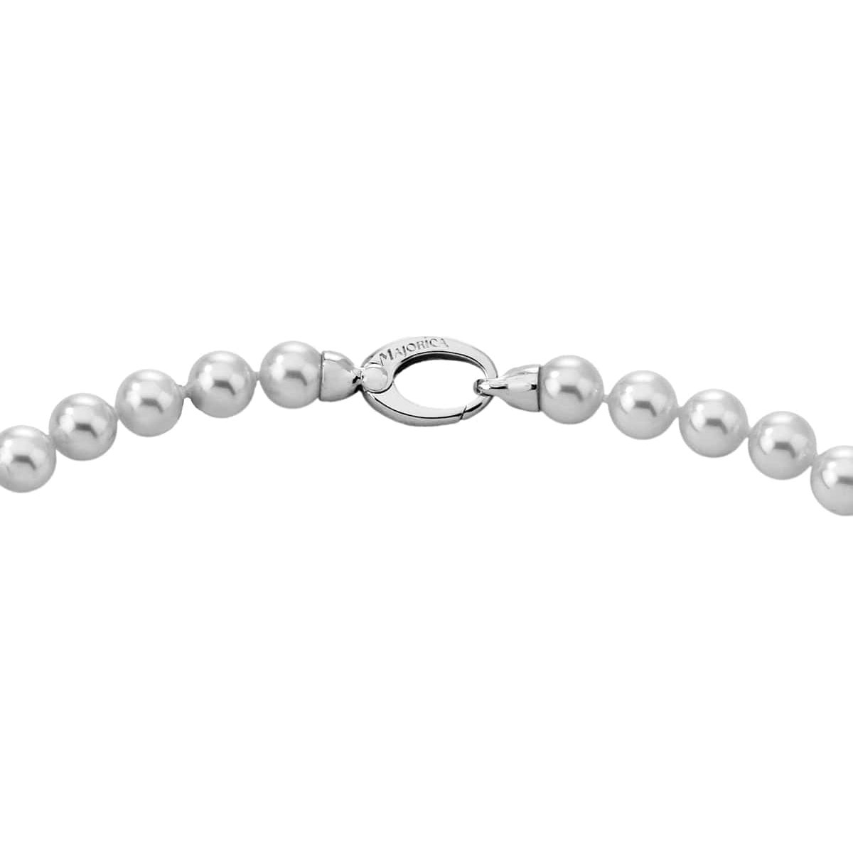 Collar Majorica Perla Blanca 8Mm Plata Rodiada