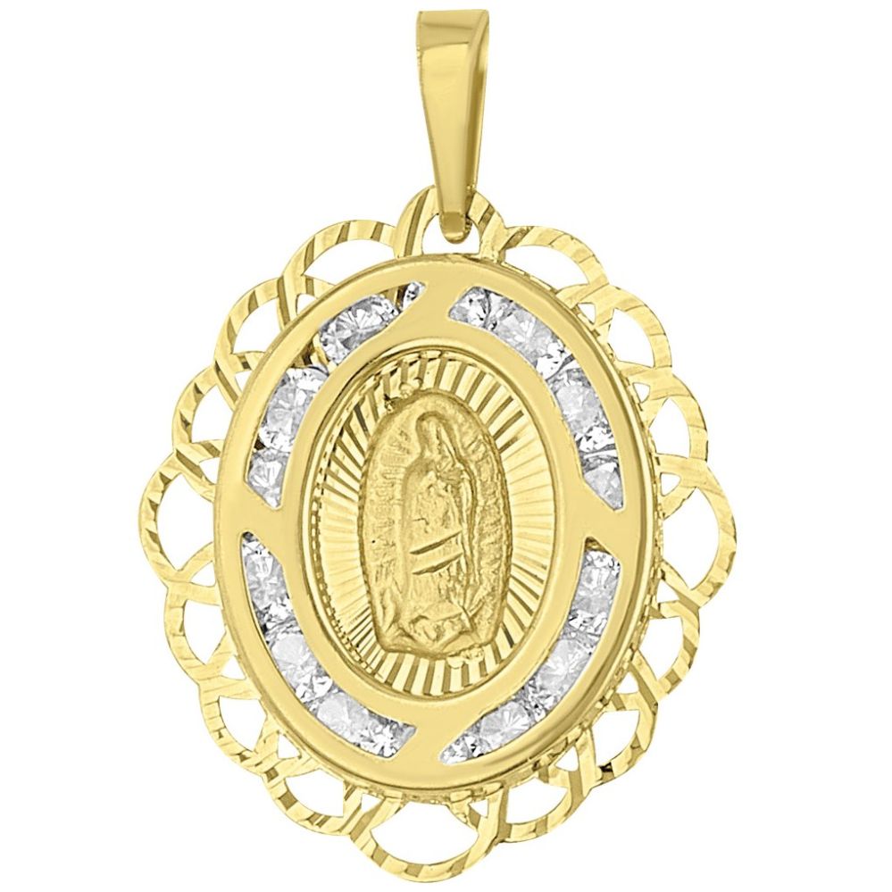 Medalla en Oro de 14K Contorno Virgen Guadalupe Sabelli