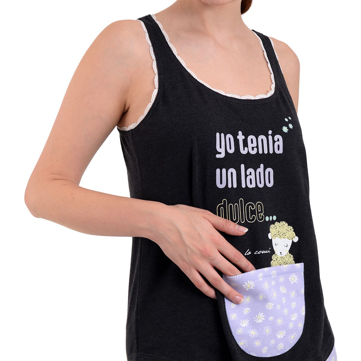 Pijama Top Borrego Y Short Sho Shi By Guitit