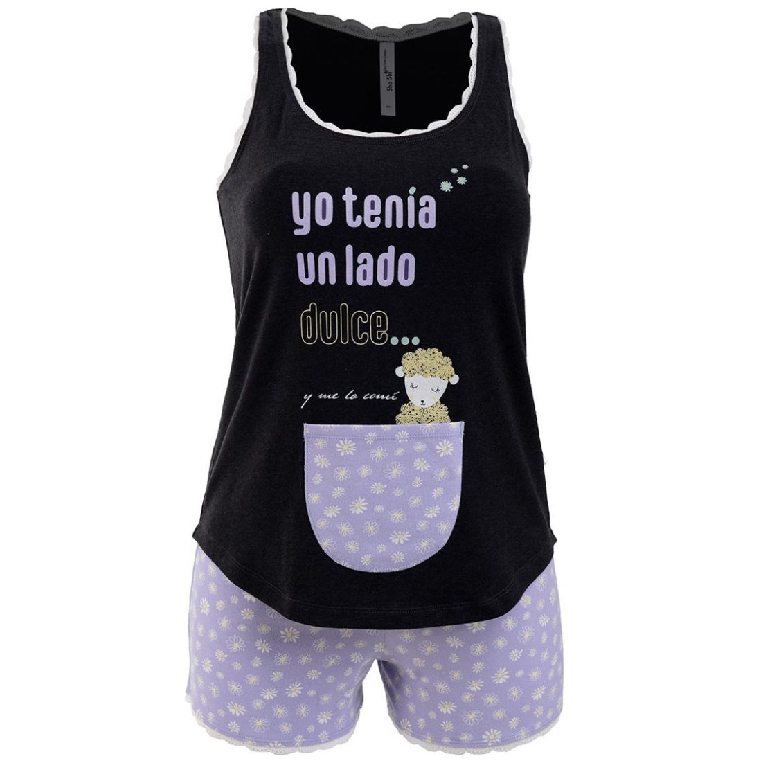 Pijama Top Borrego Y Short Sho Shi By Guitit