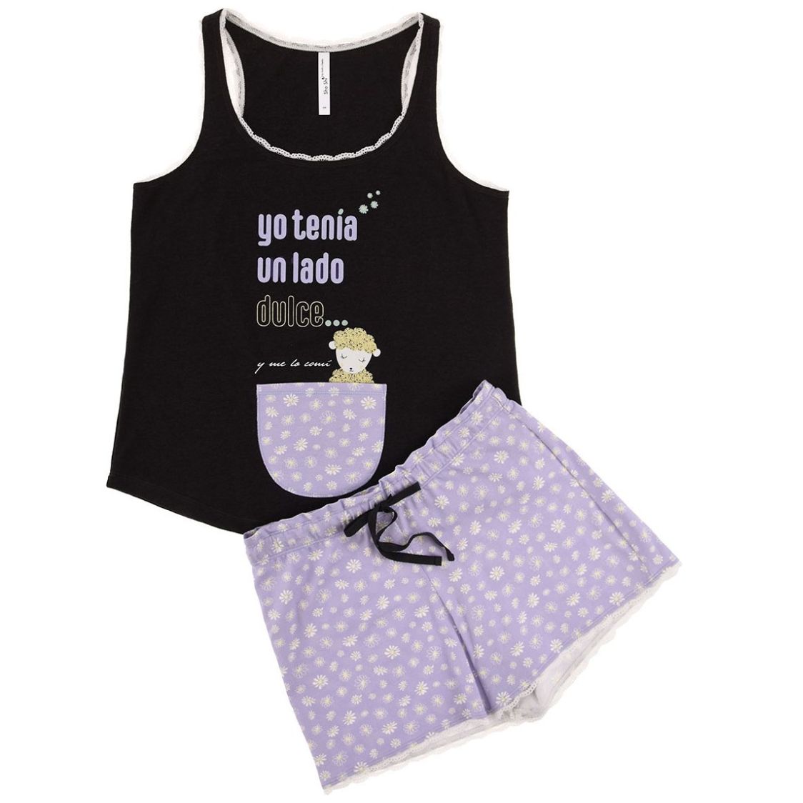 Pijama Top Borrego Y Short Sho Shi By Guitit