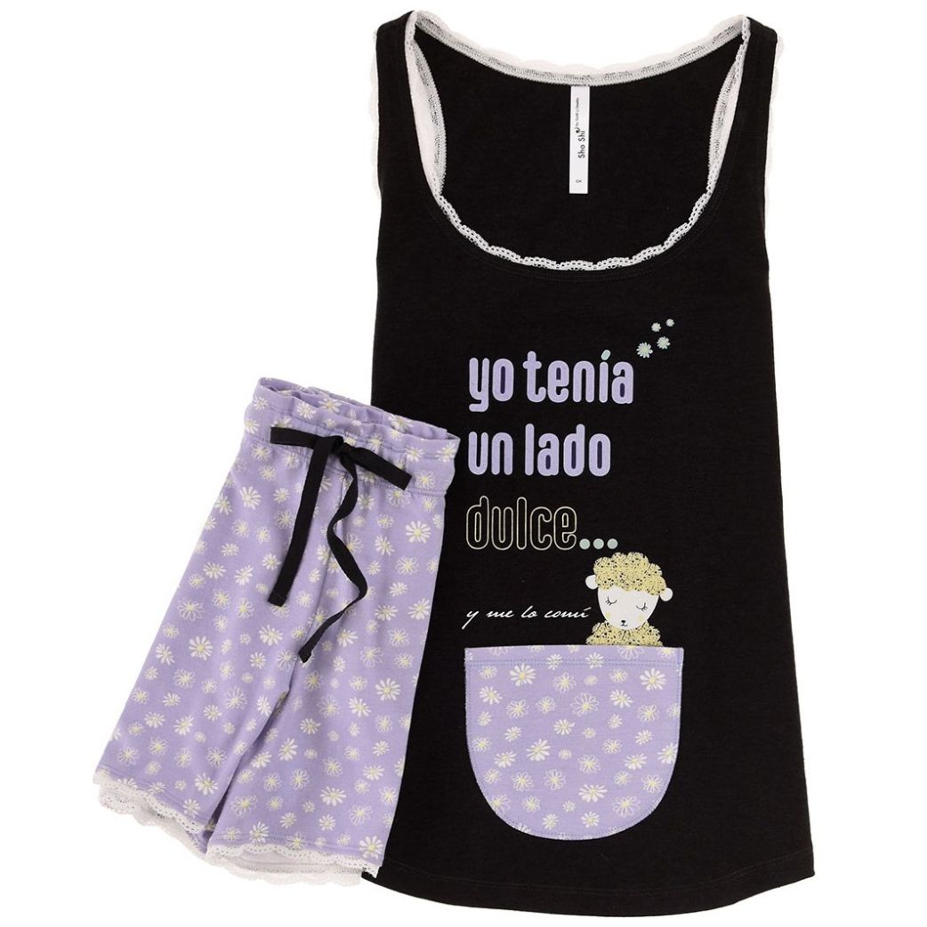 Pijama Top Borrego Y Short Sho Shi By Guitit