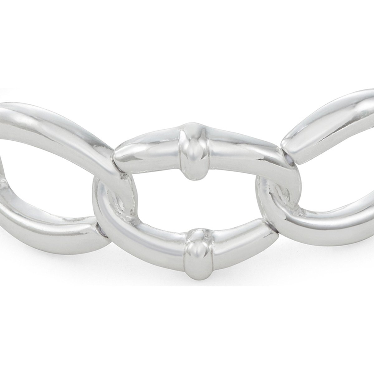 Pulsera Color Plata Sencilla Strech con Detalles Ovalados  Y Terminado Brillante  Napier