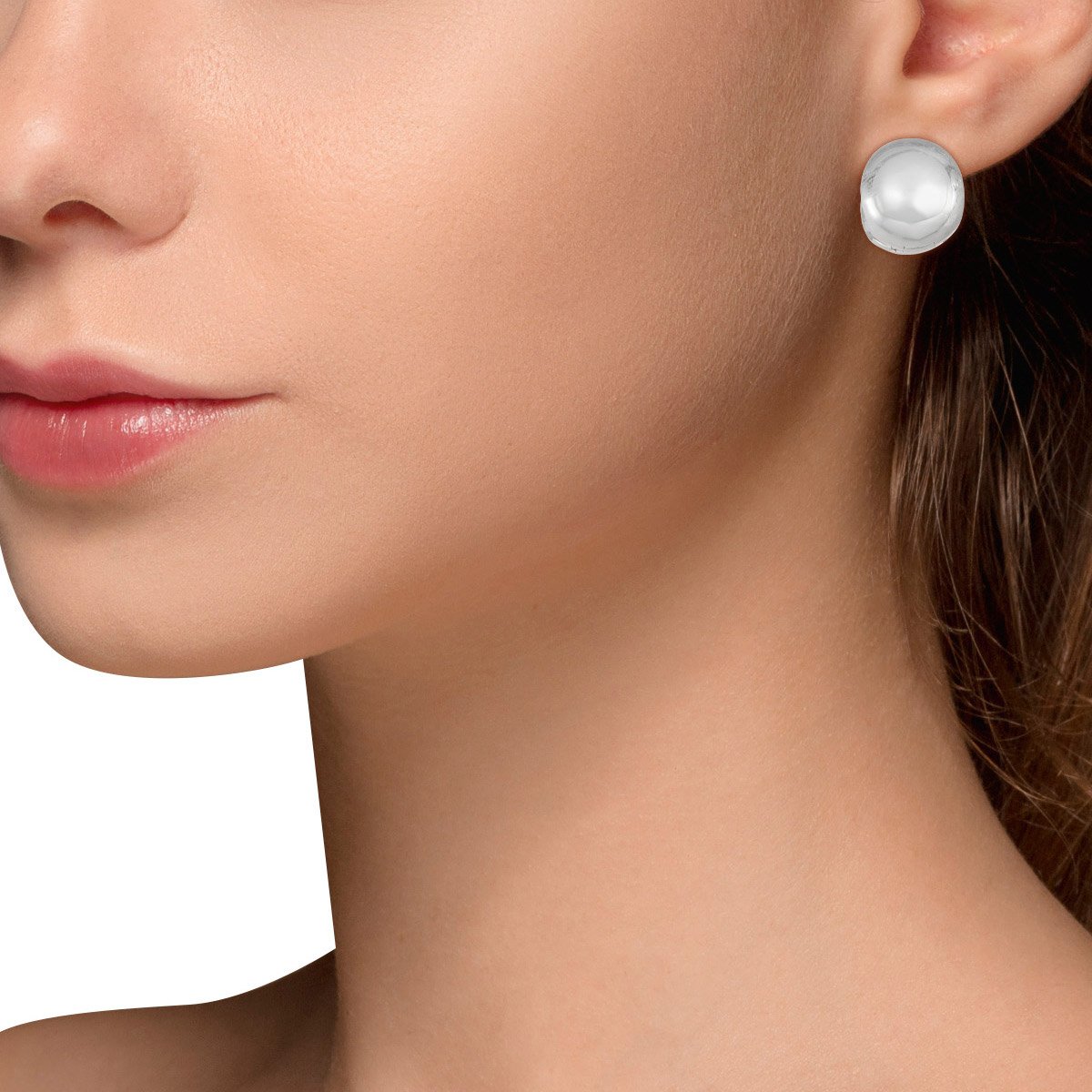 Aretes Botón en Forma Circular Y Acabado Brillante  Napier