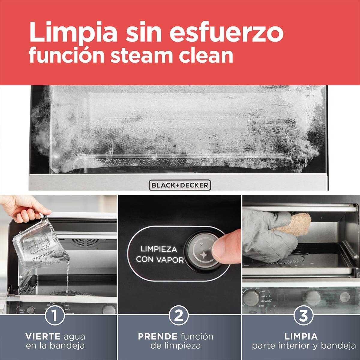 Horno con Freidora de Aire Digital 8 Funciones Black+Decker Tod6020B-La