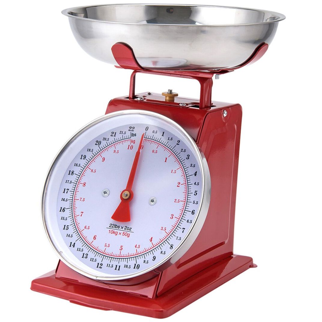 Bascula Rojo con Recipiente 22 Lbs Alpine