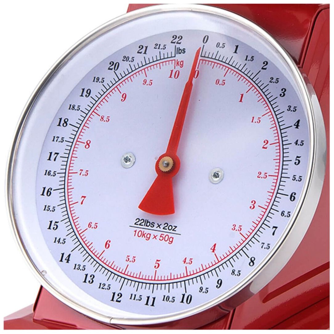 Bascula Rojo con Recipiente 22 Lbs Alpine