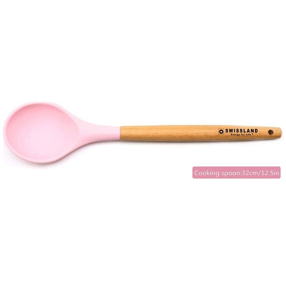 Cuchara Rosa de Silicón con Madera para Cocinar Swl0628Cocrs Swissland