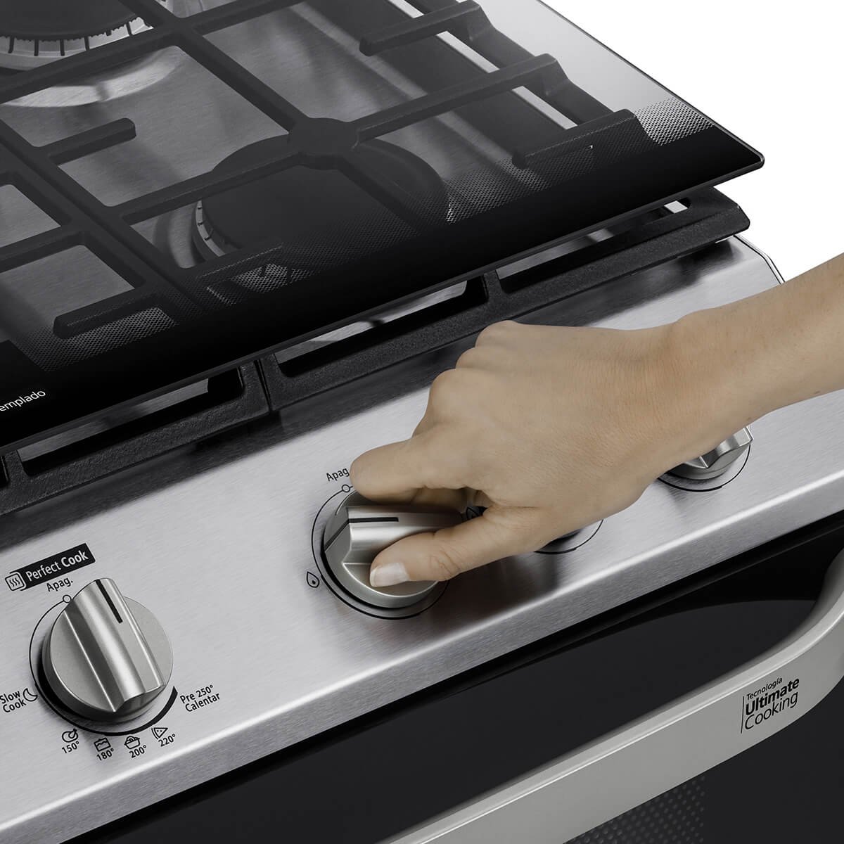 Estufa Mabe 30" Inoxidable Gas Lp / Natural  Emh7602Dss0