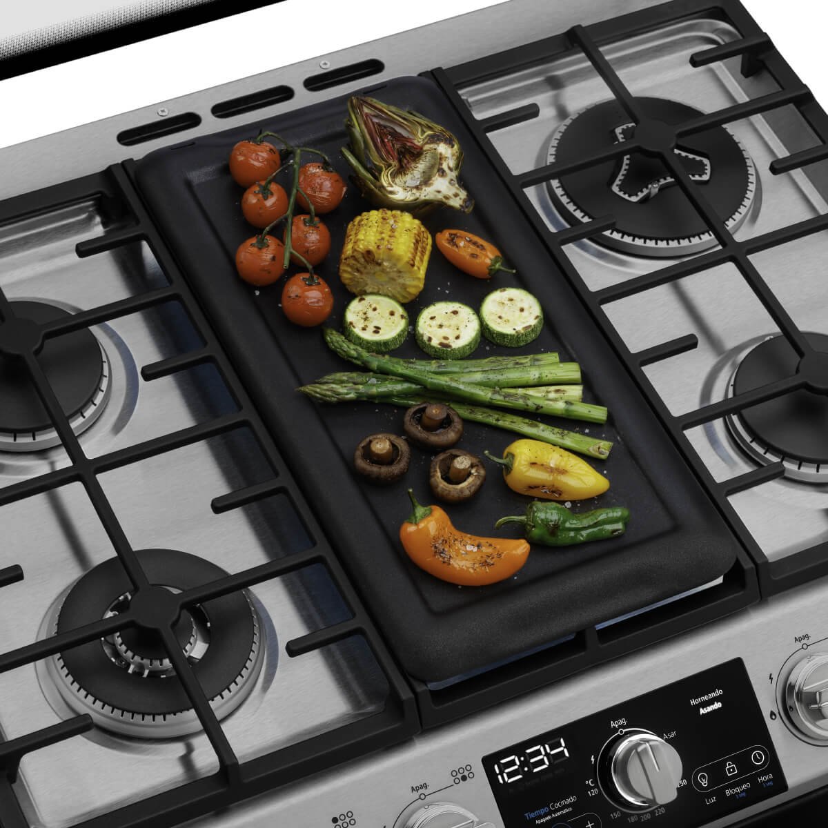 Estufa Mabe 30" Acero Inoxidable Gas Lp / Natural  Emh7613Dtss0