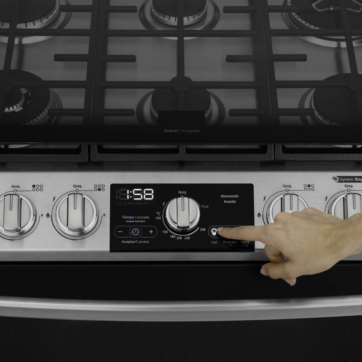 Estufa Mabe 30" Acero Inoxidable Gas Lp / Natural  Emh7613Dtss0