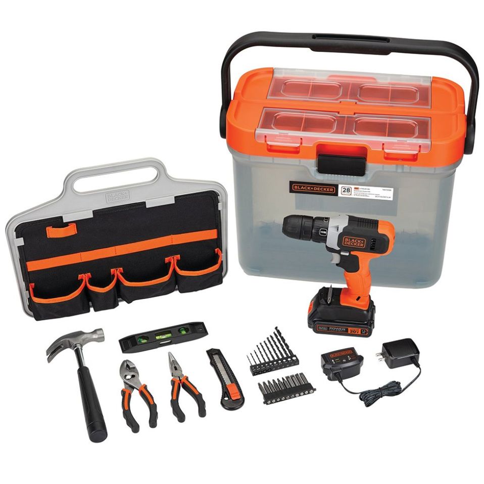Kit Black+ Decker Proyectos Hogar Taladro 20V +28 Accs