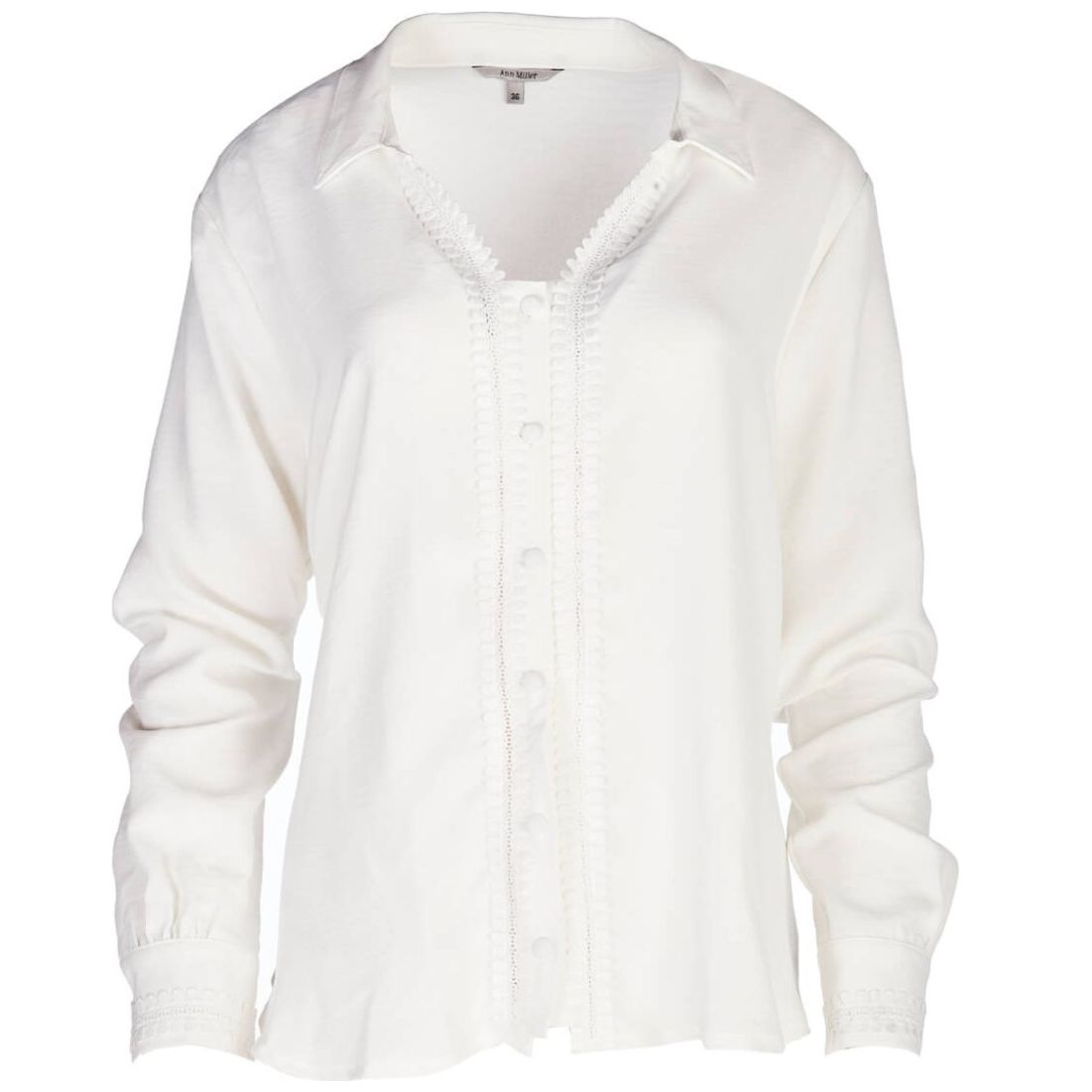 Blusa Lisa de Manga Larga Ann Miller para Mujer Curvy