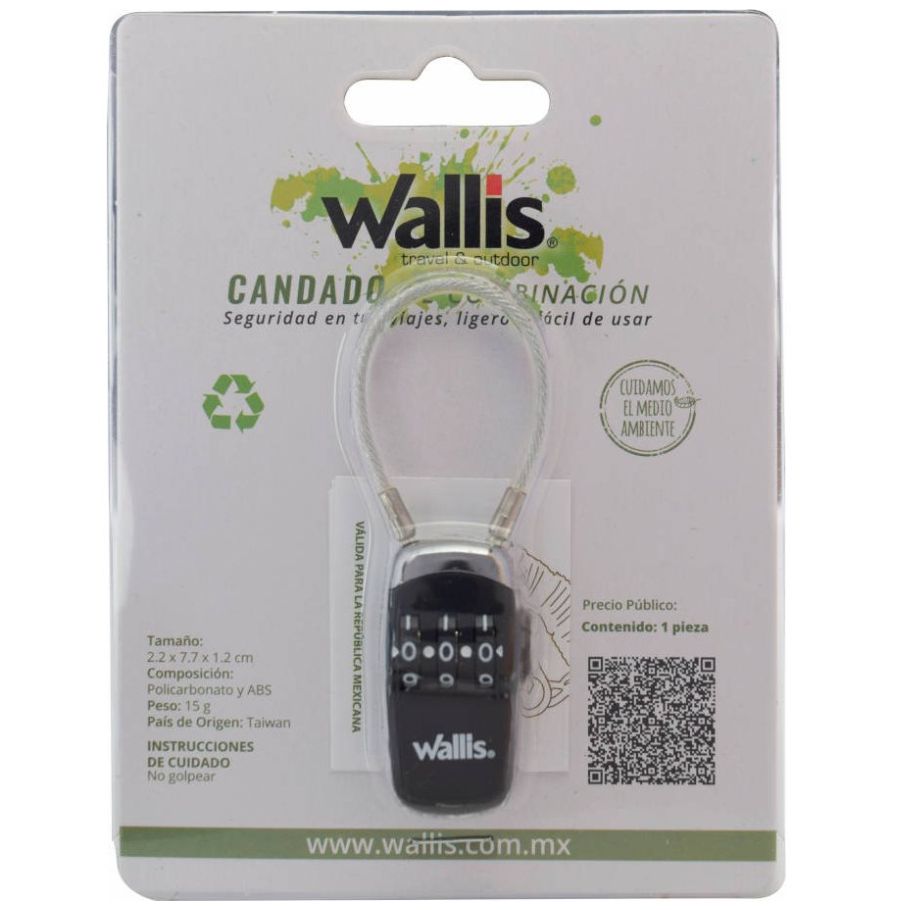 Candado de Combinación para Usb Negro Wallis