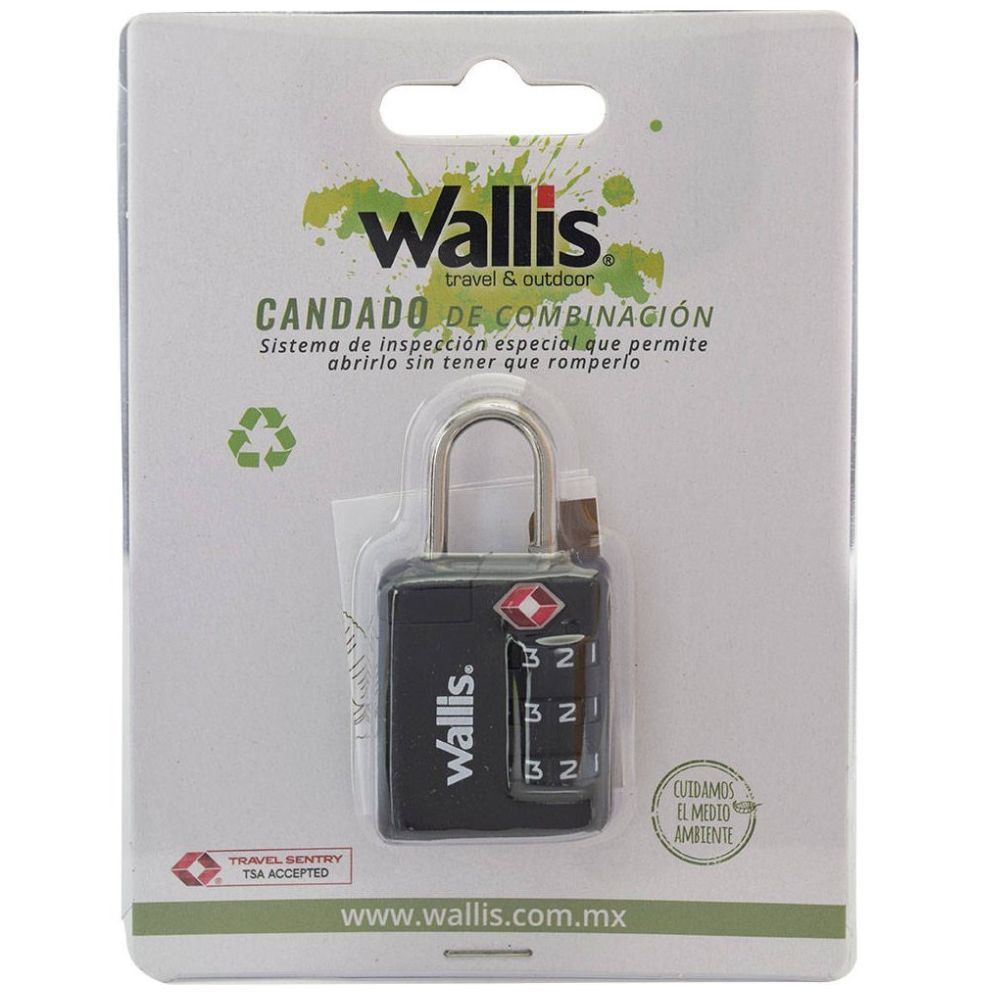 Candado de Combinación Tsa Negro Wallis
