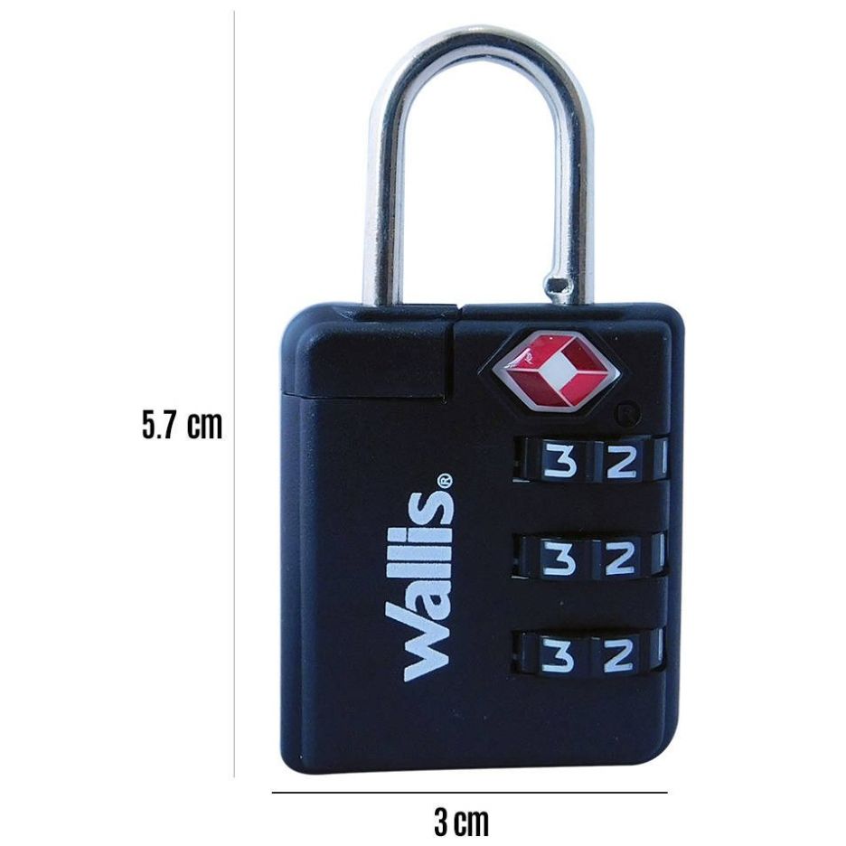 Candado de Combinación Tsa Negro Wallis
