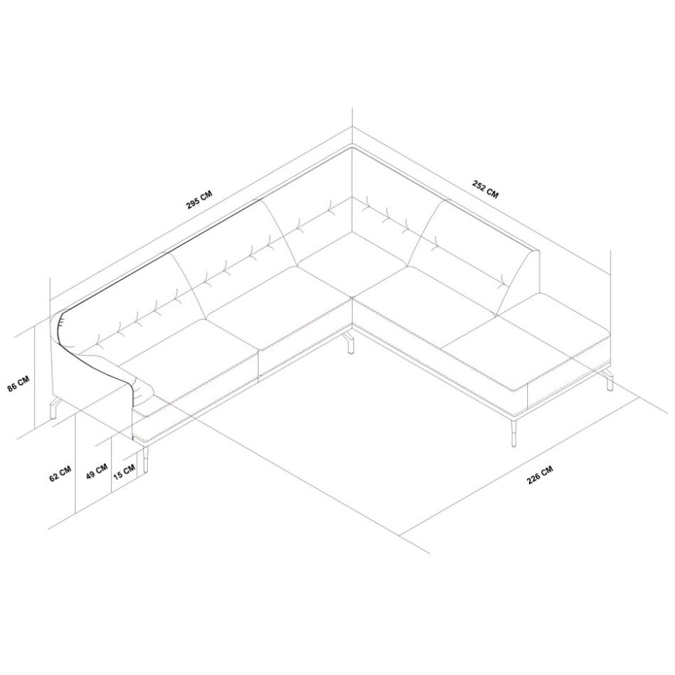 Sala Esquinero Beige Derecho Vesale Boal