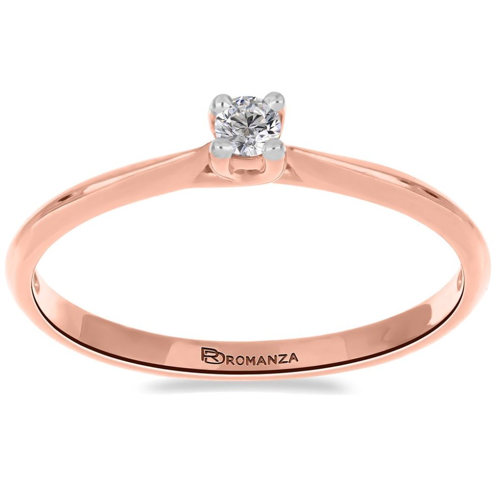 Anillo de Compromiso Oro Rosa 14K y 0.07 Qts Diamante Romanza