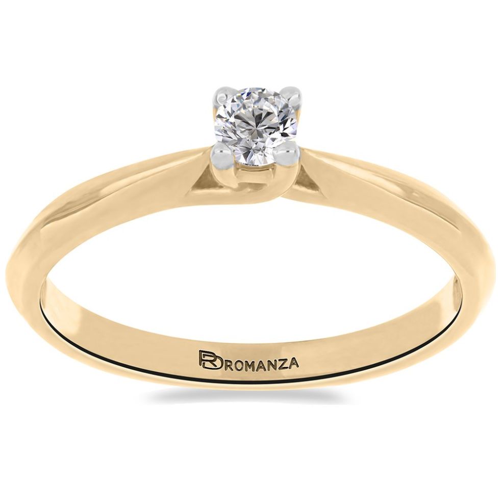 Anillo de Compromiso Oro Amarillo 14K y 0.17 Qts Diamante Romanza