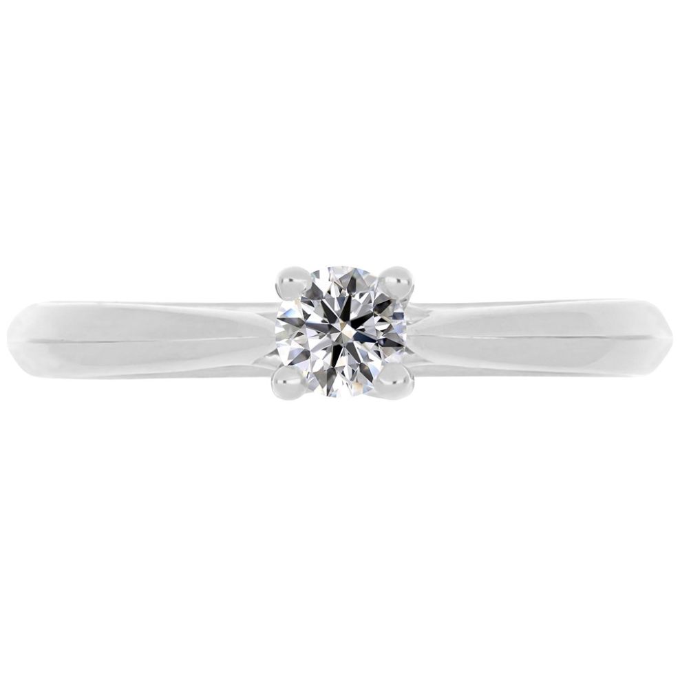 Solitario Oro Blanco 14K y 0.25 Ct Diamante Romanza