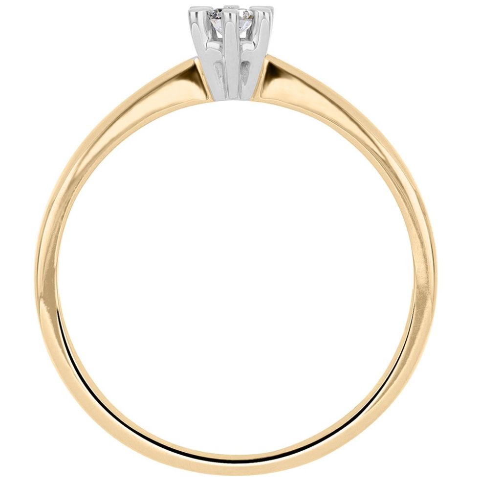 Solitario Oro Amarillo 14K y 0.07 Ct Diamante Romanza