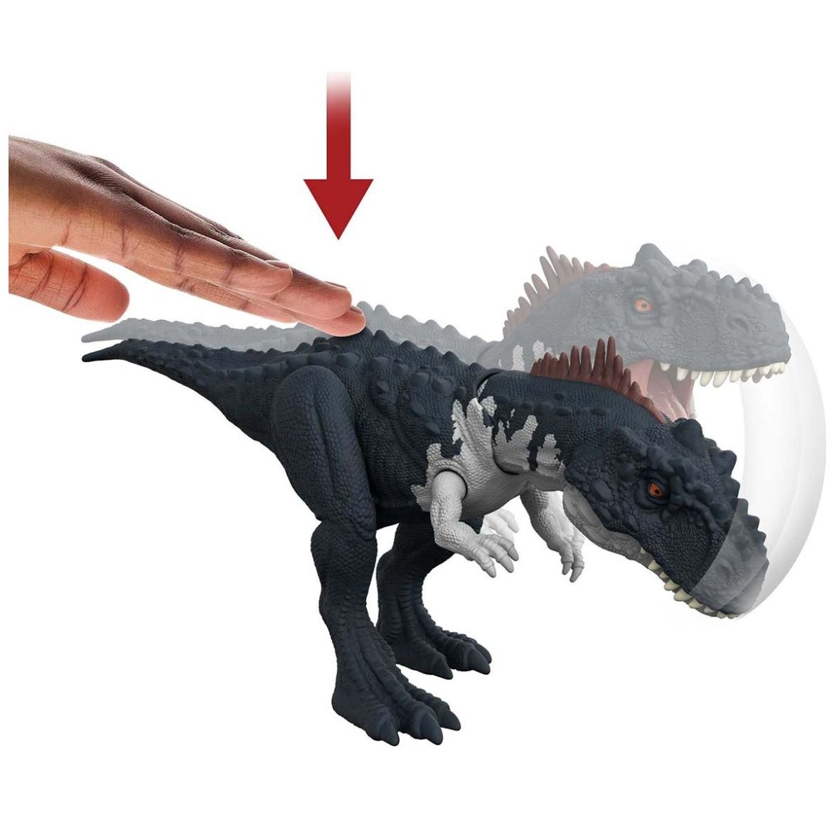 Dinosaurio de Juguete Jurassic World Rajasaurus Ruge y Ataca