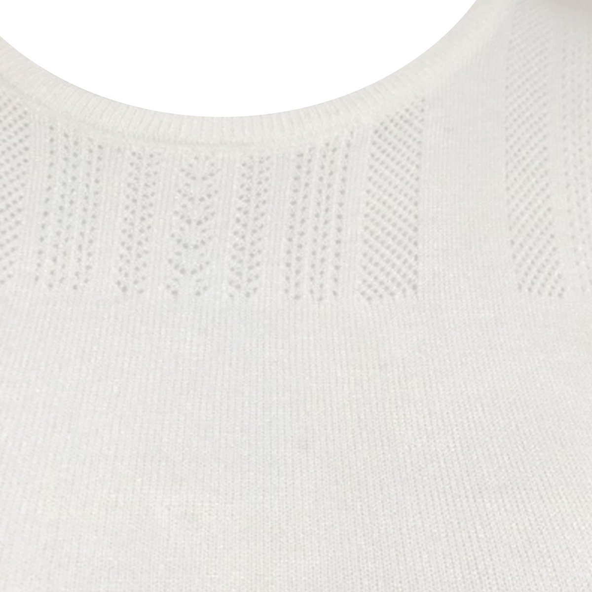 Blusa Uk Manga Corta Cuello Redondo Diseño Tejido de Punto