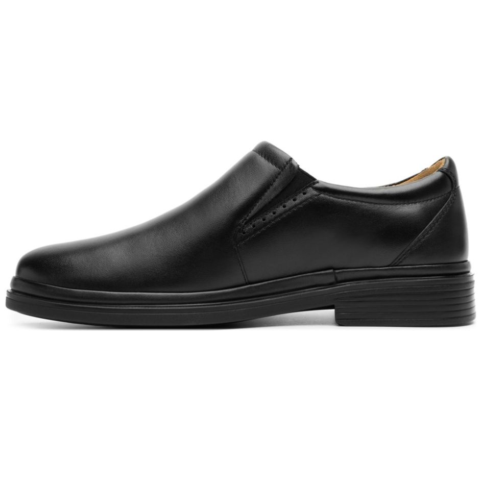 Mocasín de Vestir de Piel  Negro Quirelli para Hombre
