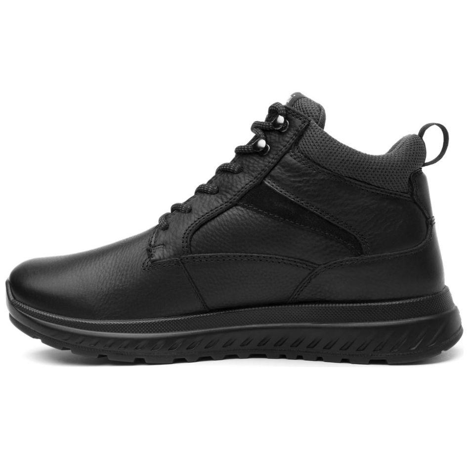 Bota de Piel, , Negro, Flexi para Hombre