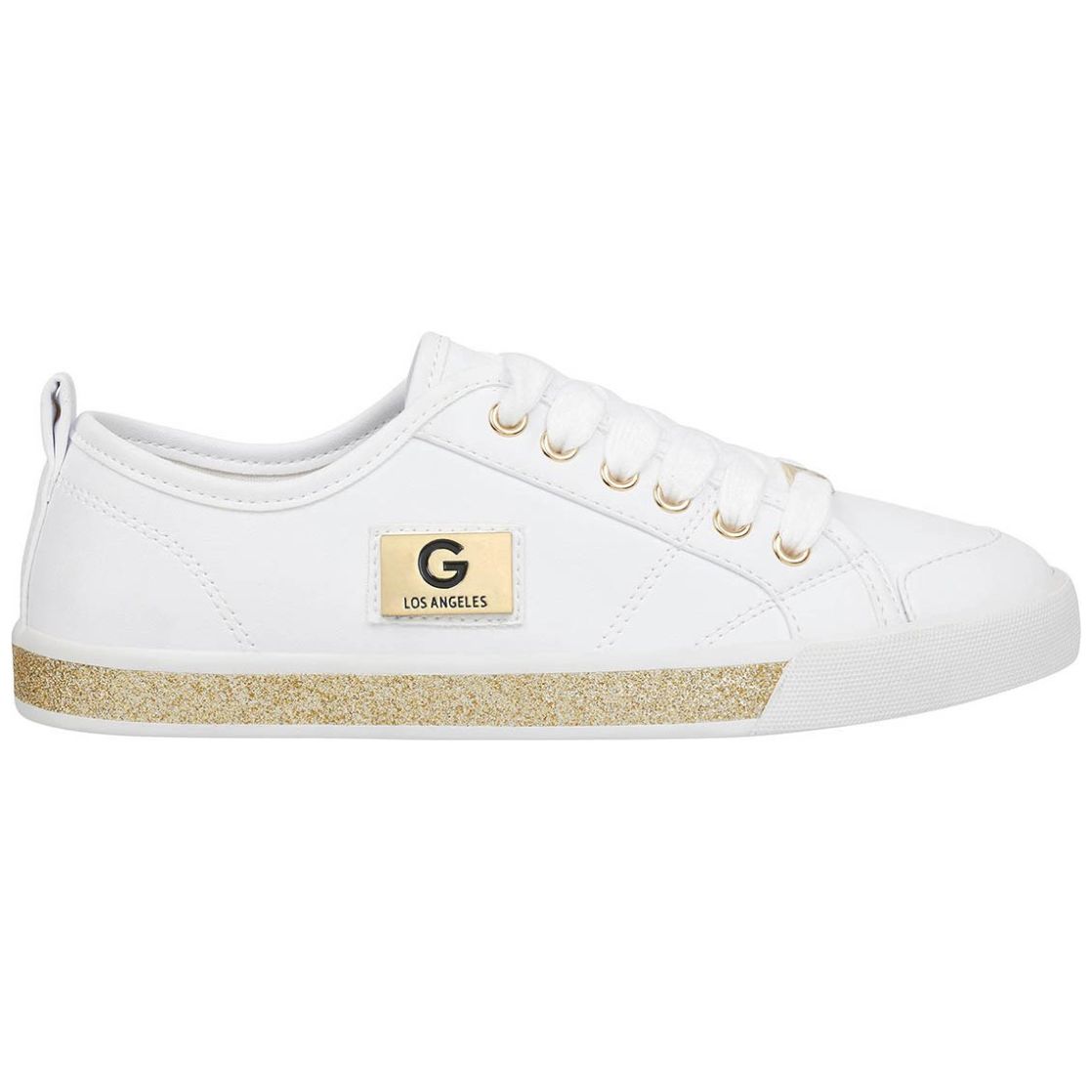 Tenis Blanco con Agujetas Y Placa Metálica G By Guess