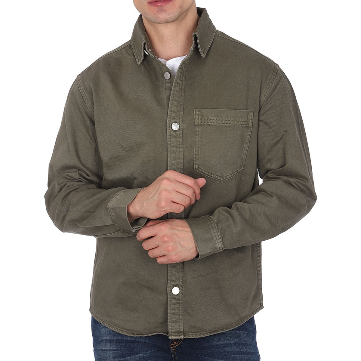 Sobre Camisa Casual Corte Recto Fukka para Hombre