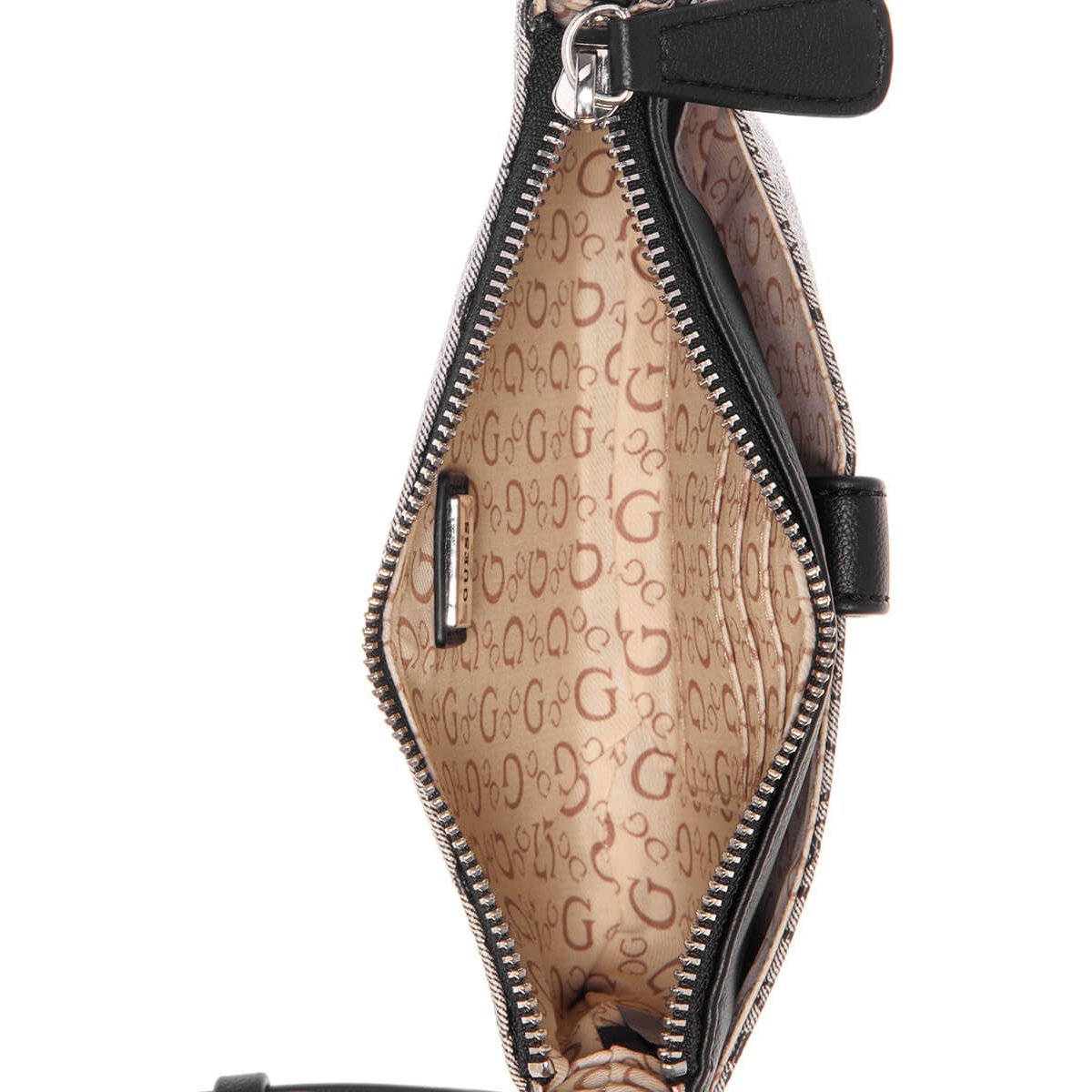 Bolsa Guess Crossbody Negro Brillante Dama 100% Original | Meses Sin Interés