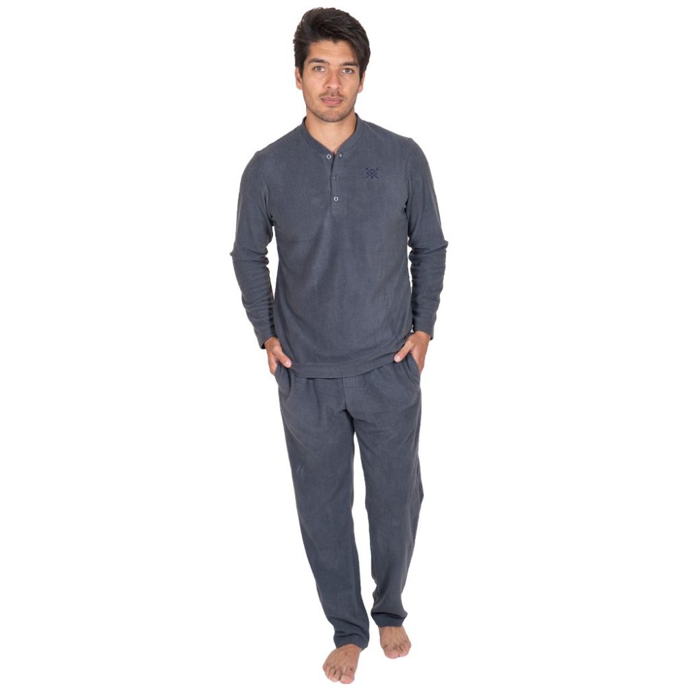 Pijama Alpina Térmico Polar en gris con puños  Ropa deportiva para hombre,  Ropa de dormir para hombre, Ropa de hombre