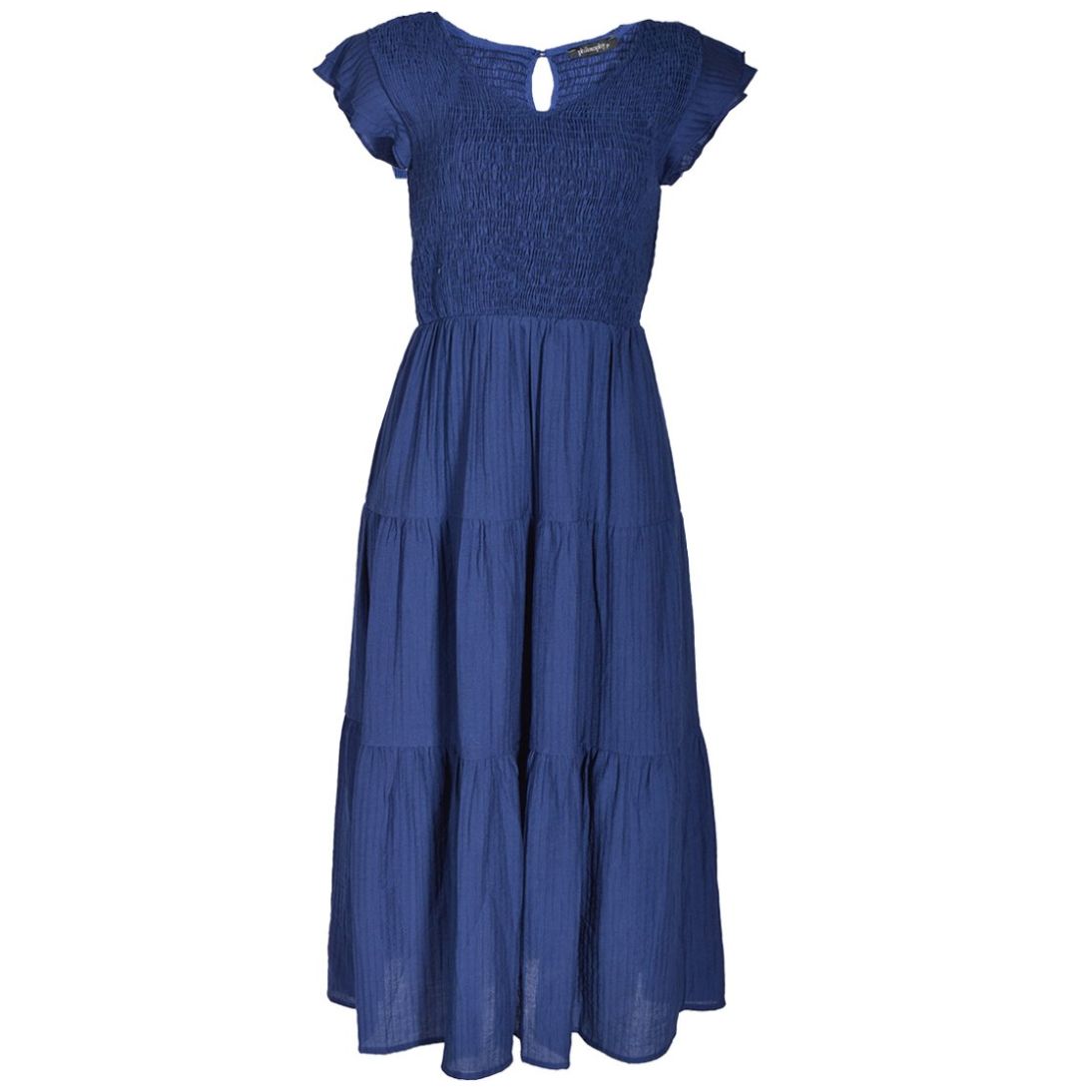 Vestido Largo con Olanes Y Smock de Paleteado Toolman