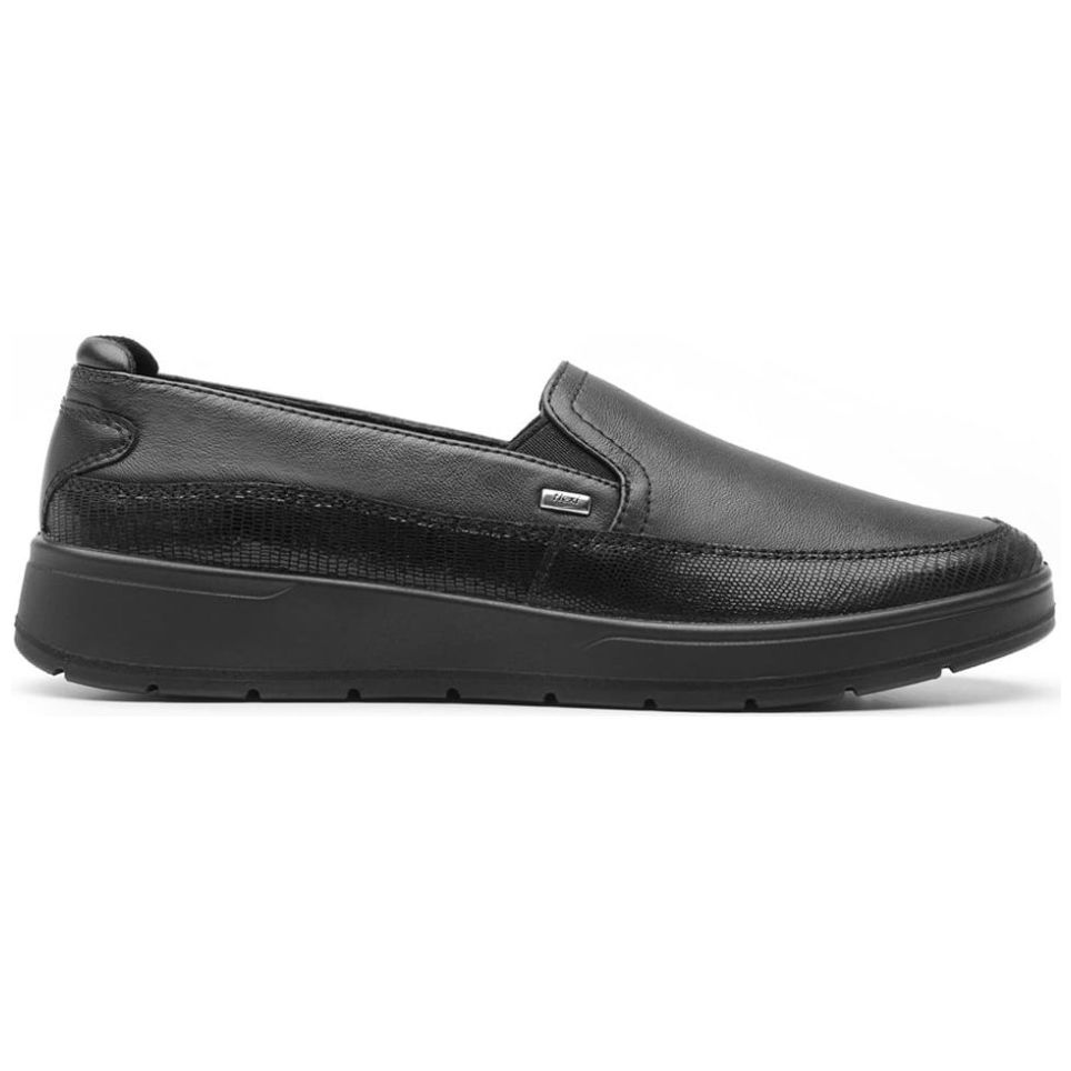Mocasín Casual para Dama, Elásticos Laterales, Color Negro, Flexi