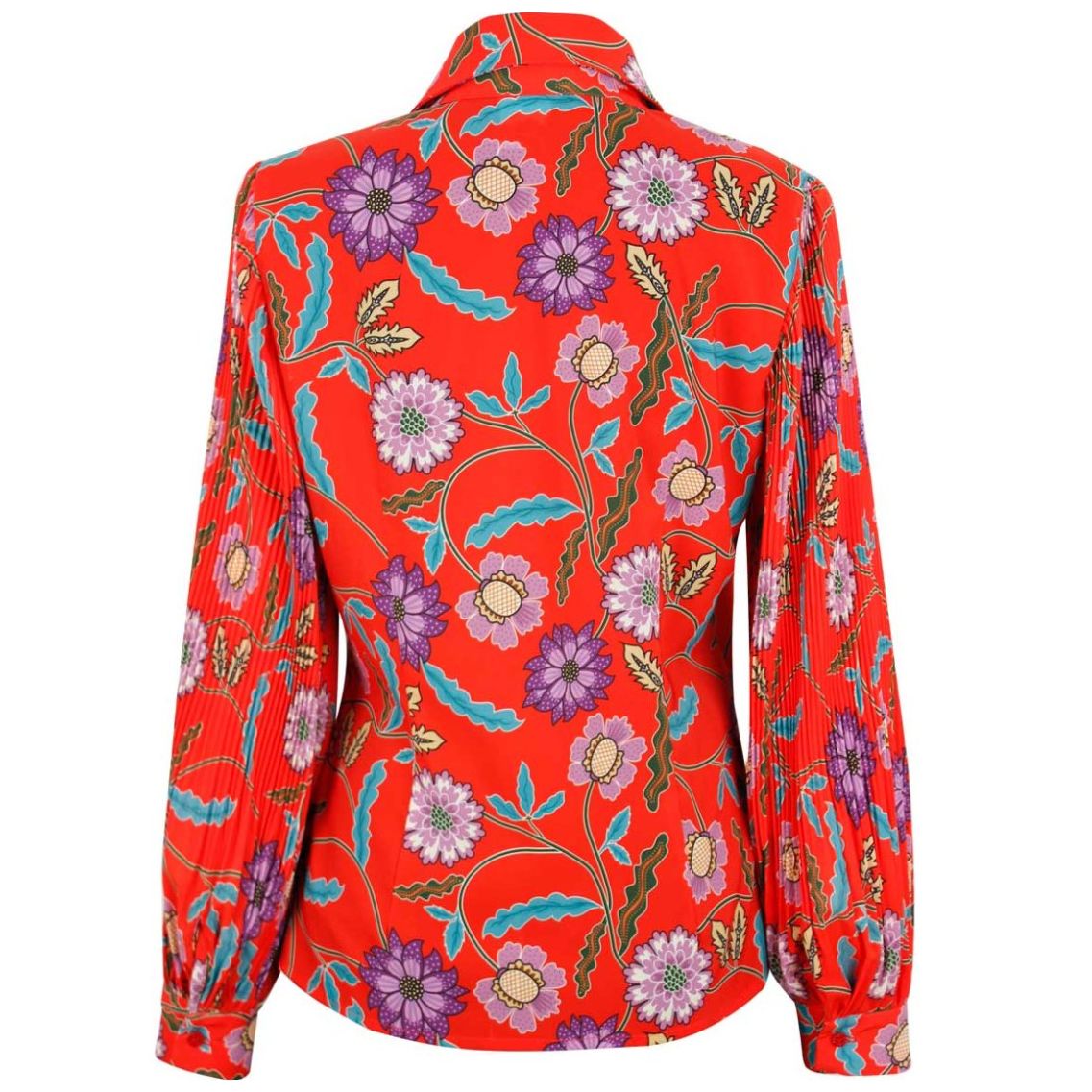 Blusa Elle Cuello Camisero Diseño Estampado Floral