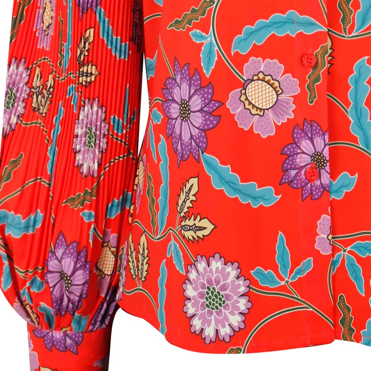 Blusa Elle Cuello Camisero Diseño Estampado Floral