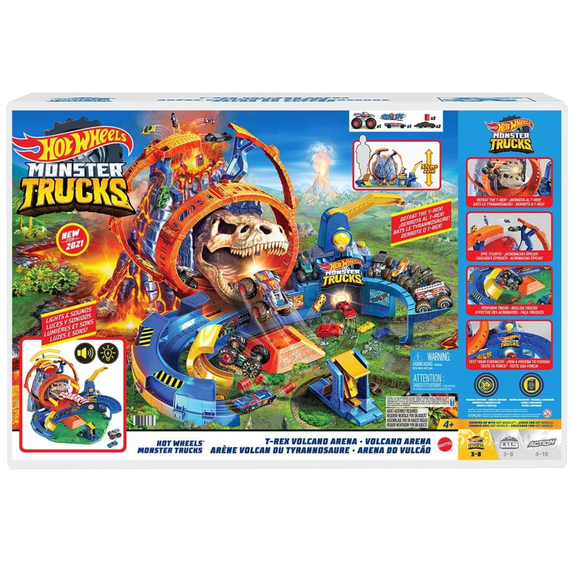 Piesta de Juguete Hot Wheels Temible Explosión Volcánica