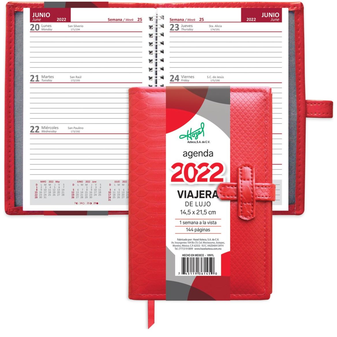 Agenda Viajera Lujo Roja Ofi-Pro