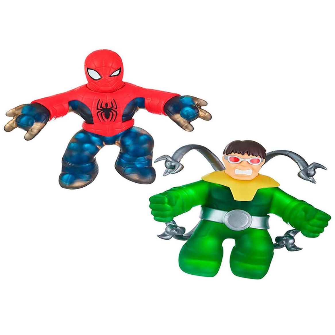 2 Pack Figuras Elásticas Goojitzu Arvel Spideran Vs Dr. Octopus Bandai