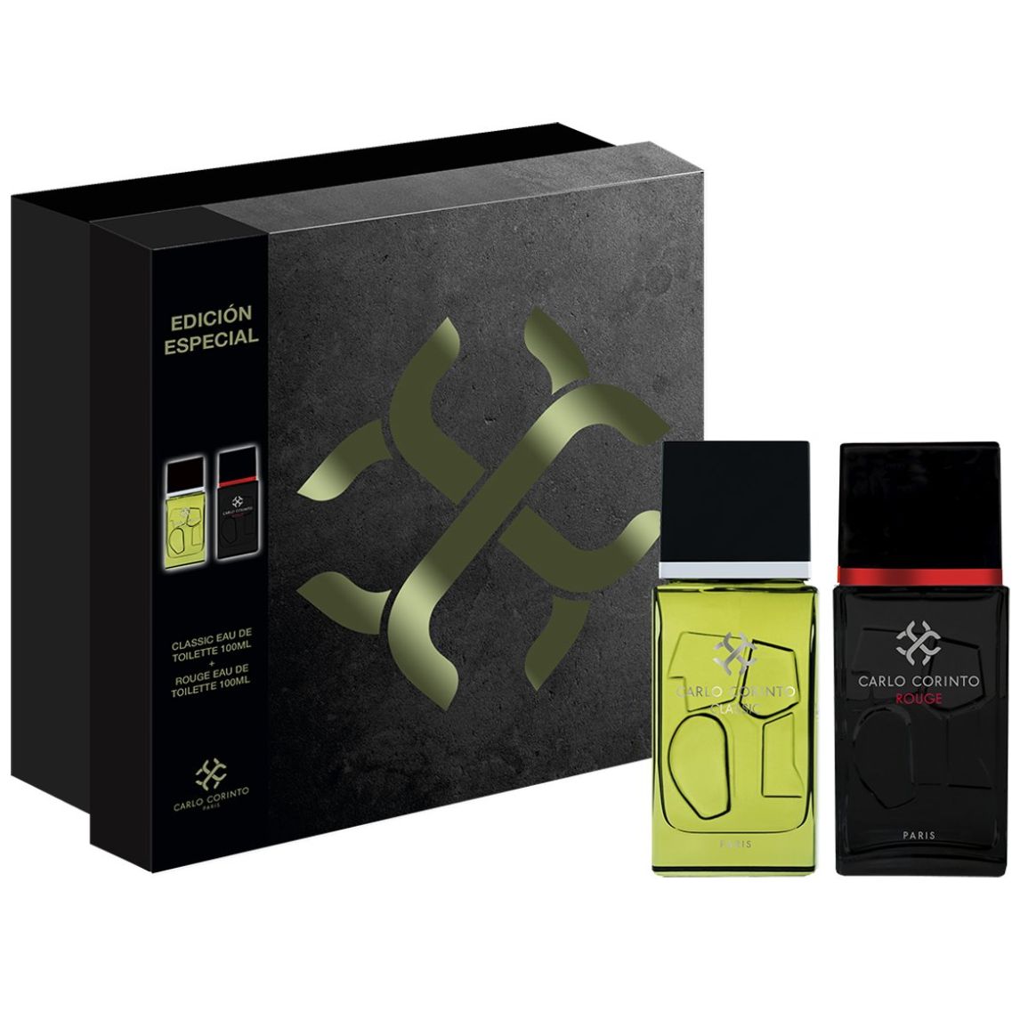 Set Fragancia para para Hombre  Carlo Corinto Classic Edt 100Ml + Rouge Edt 100Ml