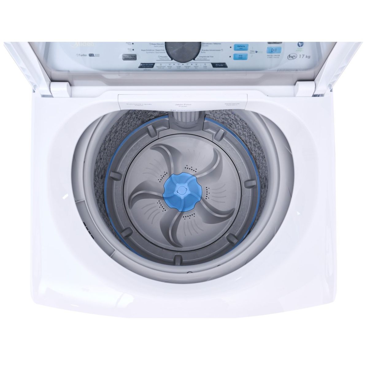 Lavadora Automática Midea 17 Kgs. Blanca con Silver