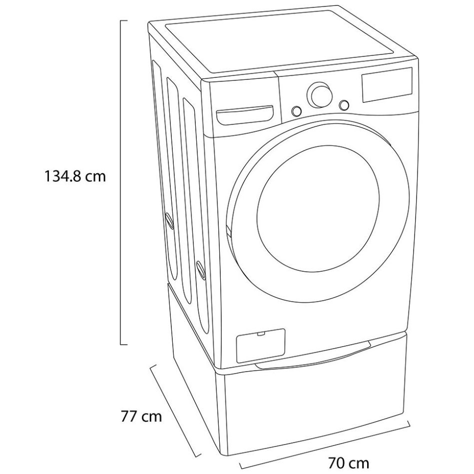 Lavasecadora Lg Carga Frontal 20Kg Wd20Wv26R Blanca