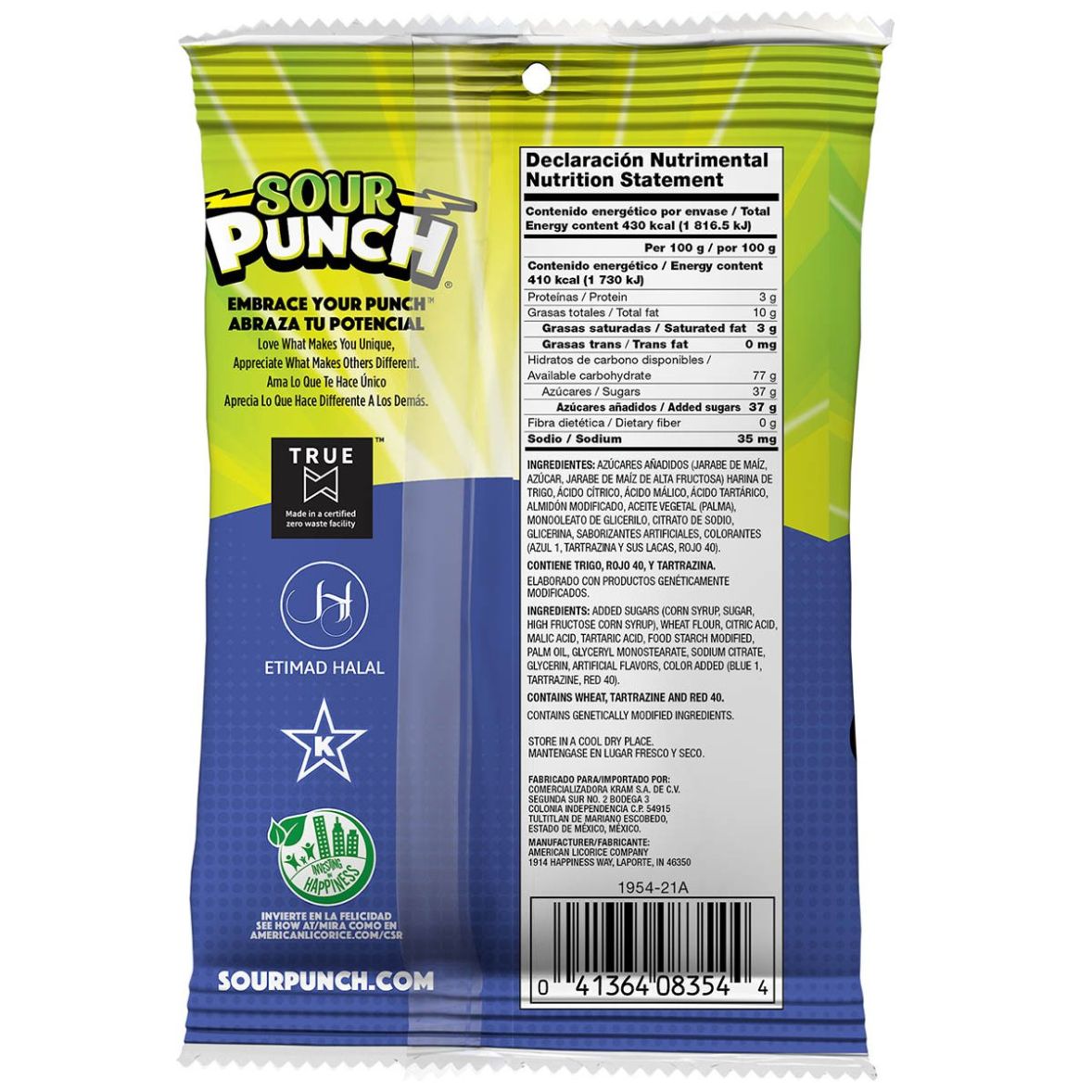 Gomitas de Sabores Surtidos Sour Punch Bites American Licorice 105G