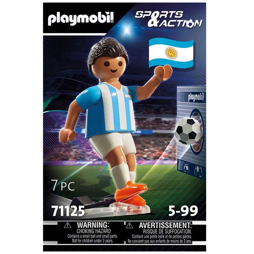 playmobil-sports-action-71120-campo-de-futbol -futbolin-para-ninos-2-porteros-2-futbolistas-con-funcion-de-patada-3-balones-de-fu