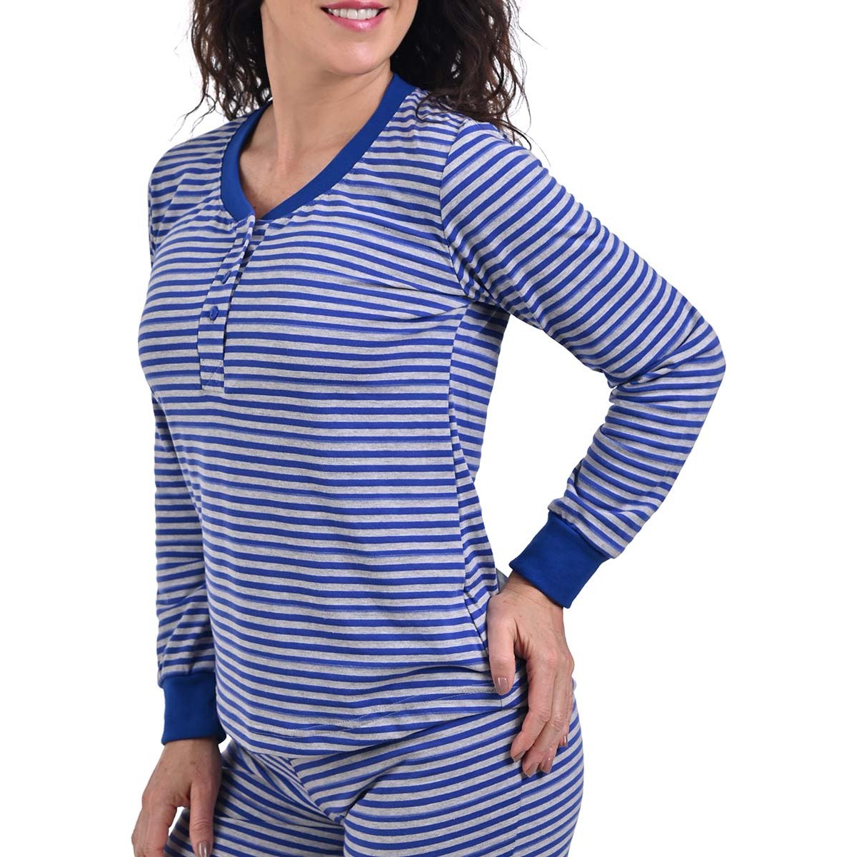 Pijama Chiffon Playera Manga Larga Y Pantalón para Mujer