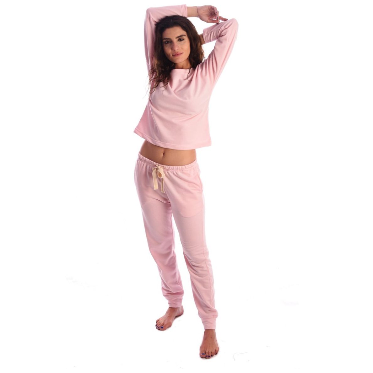 Pijama Playera Manga Larga Y Jogger para Mujer
