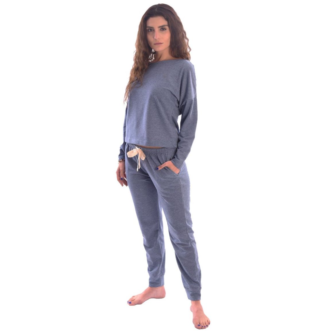 Pijama Playera Manga Larga Y Jogger para Mujer