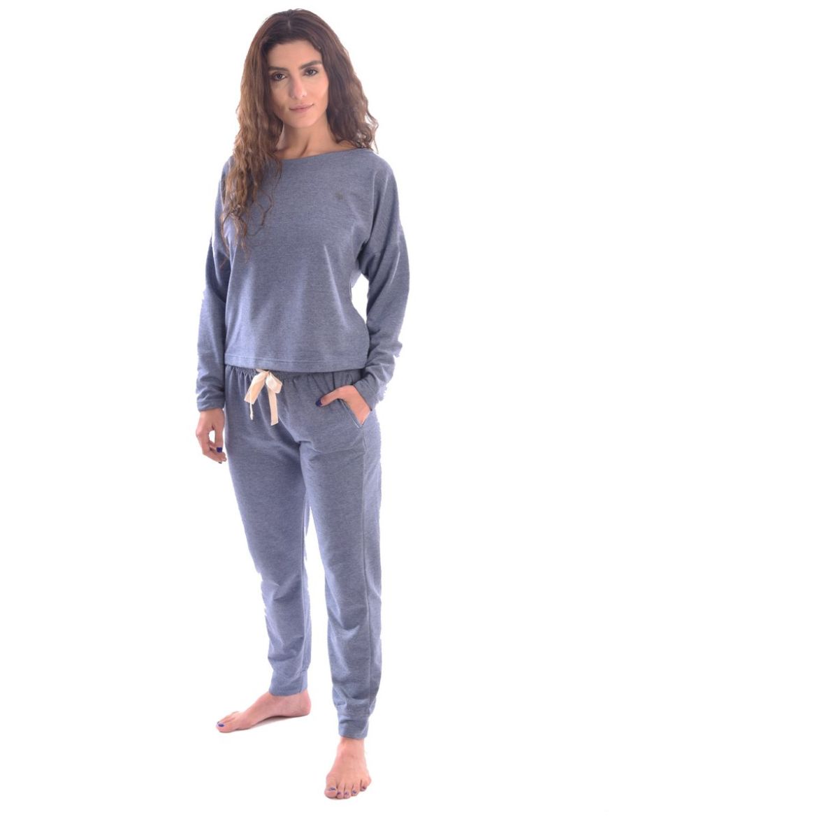 Pijama Playera Manga Larga Y Jogger para Mujer